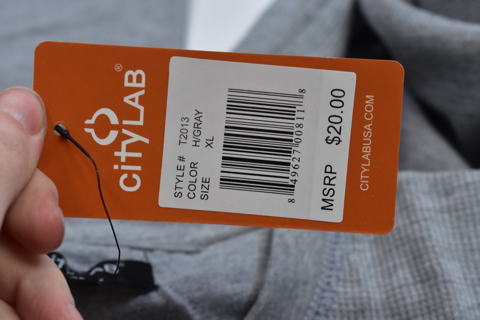 City Lab Classic Waffle Thermal Long Sleeve Heather Gray Shirt Mens XL