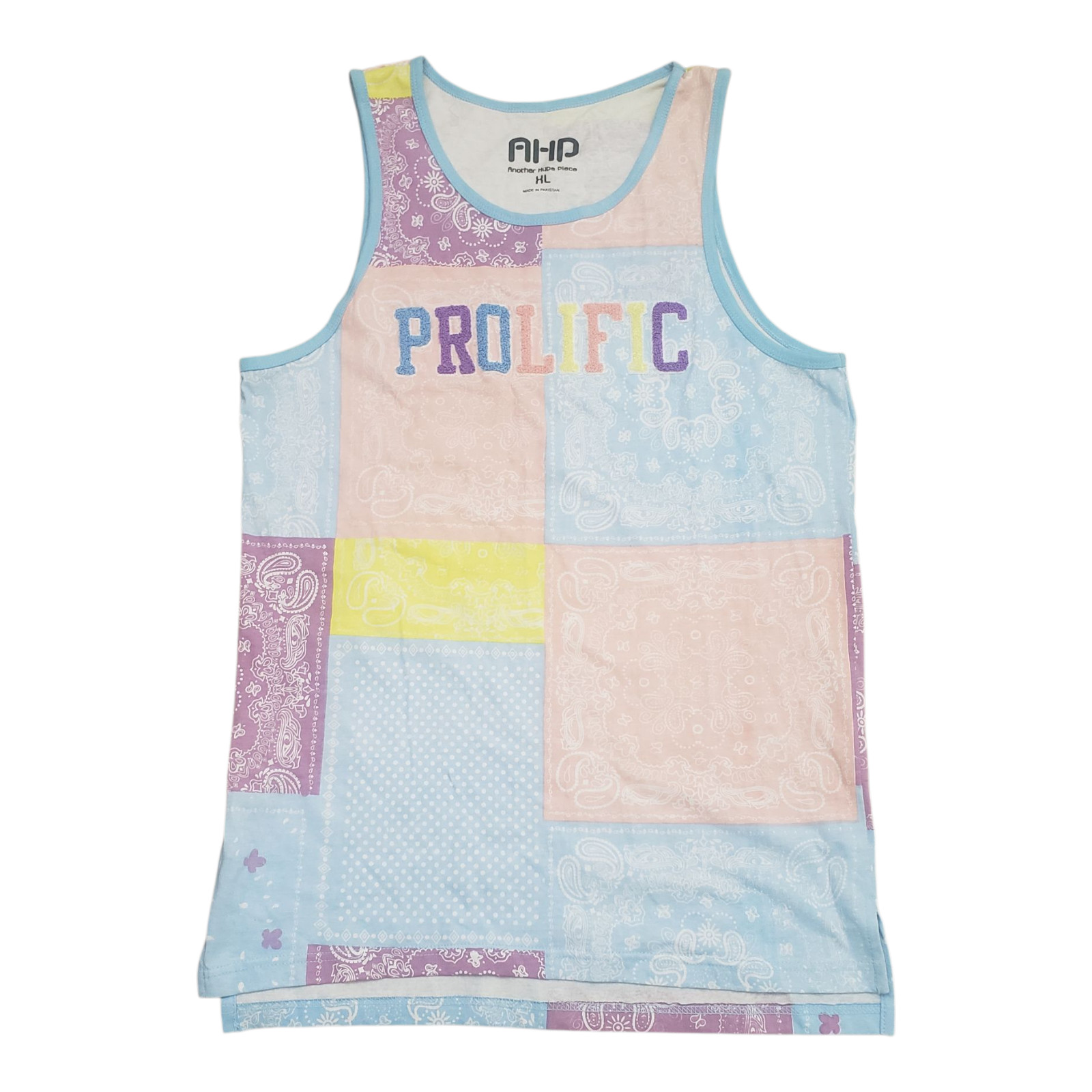 Another Hype Piece AHP Men’s Prolific Tank Top Shirt Bandana Pastel Size XL