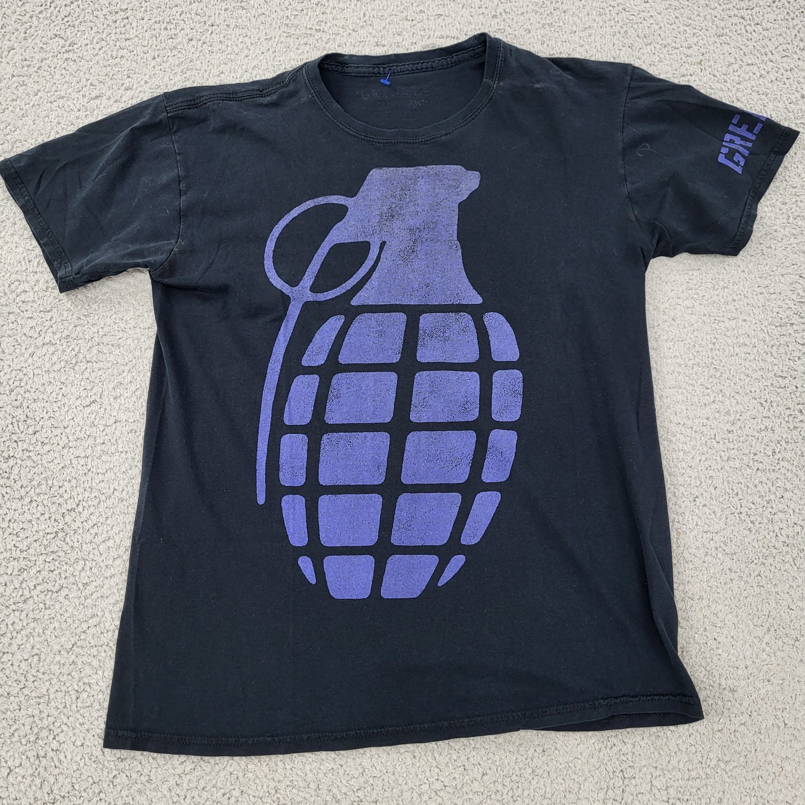 Grenade Shirt Mens Size Small Y2K Spray Paint Black Graphic