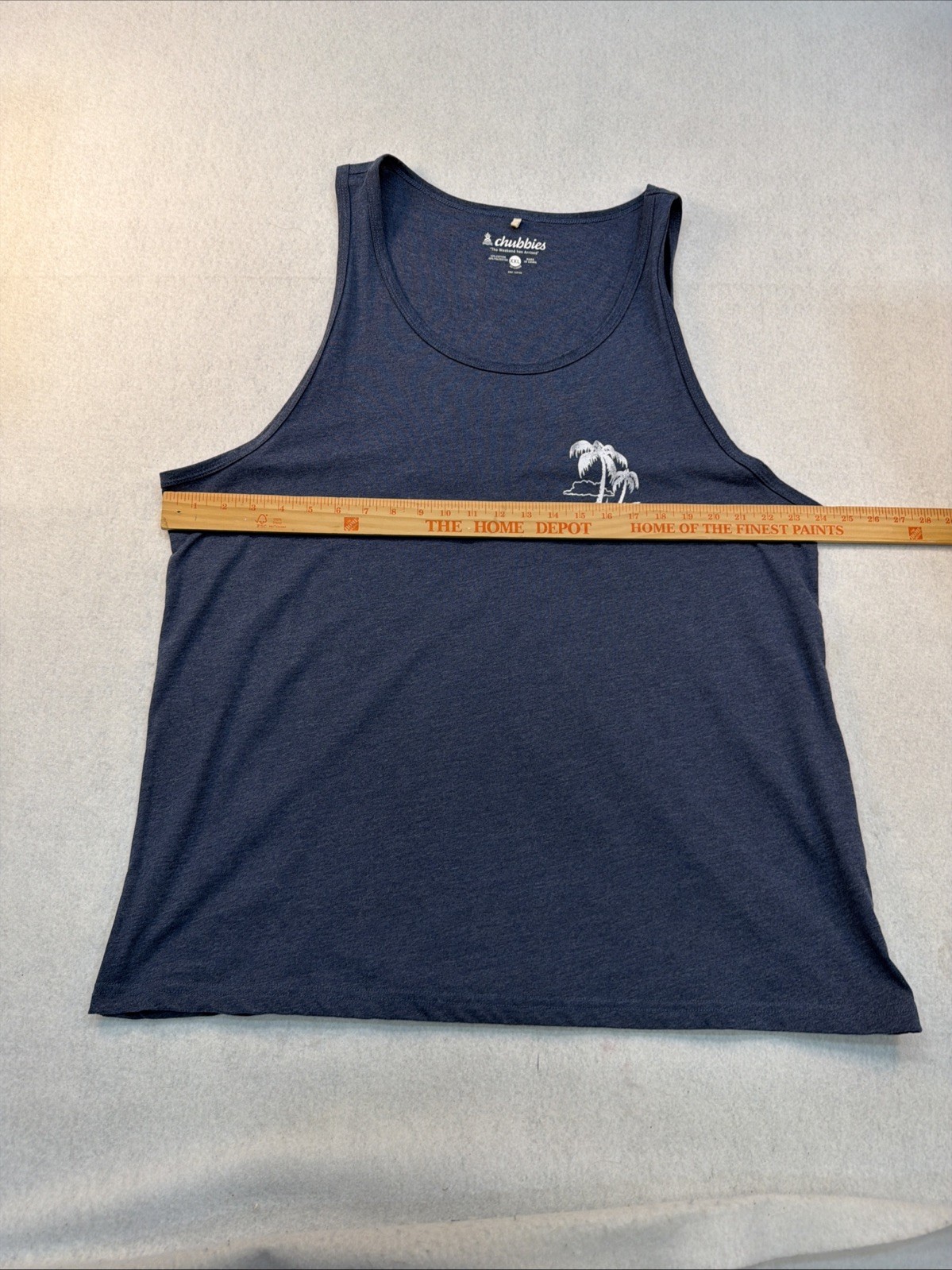 Chubbies Mens Tank Top Size XXL Blue The Weekend Has Arrived Palm Trees