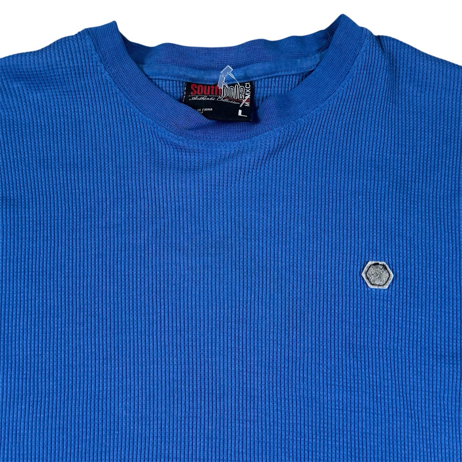 Vintage Y2k Southpole Logo Grunge Waffle Thermal Blue Long Sleeve Men’s Large