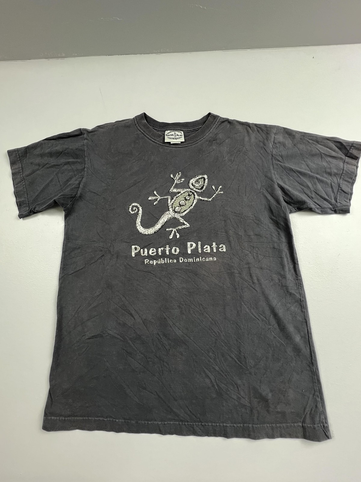 Primitive Island Shirt Mens Large Black Puerto Plata Lizard Graphic Tee Souvenir
