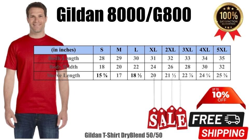 Gildan Mens 50/50 USA Cotton/Polyester Plain Short Sleeves T-Shirt G800/8000