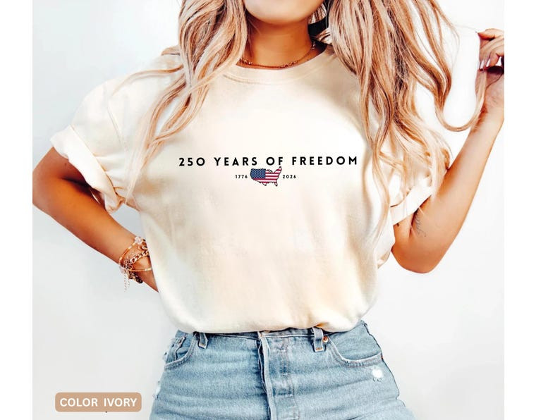 Comfort Colors 250 Years Of Freedom Shirt, USA Anniversary Shirt