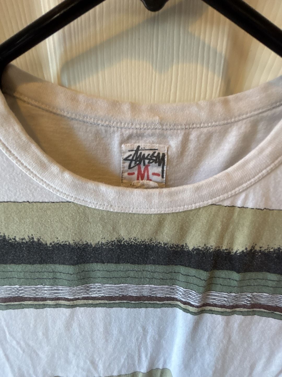 Stüssy Vintage Horizontal Brush Stroke Color Block Striped T-Shirt