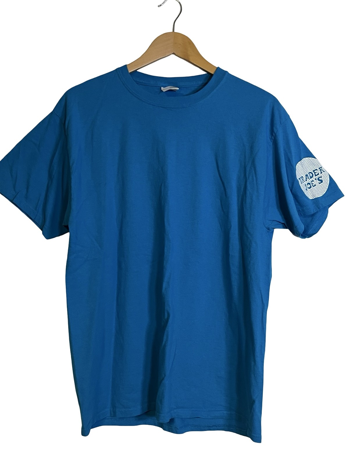 Trader Joe’s Port & Company Shirt Mens Large Blue Short Sleeve Logo Graphic Tee