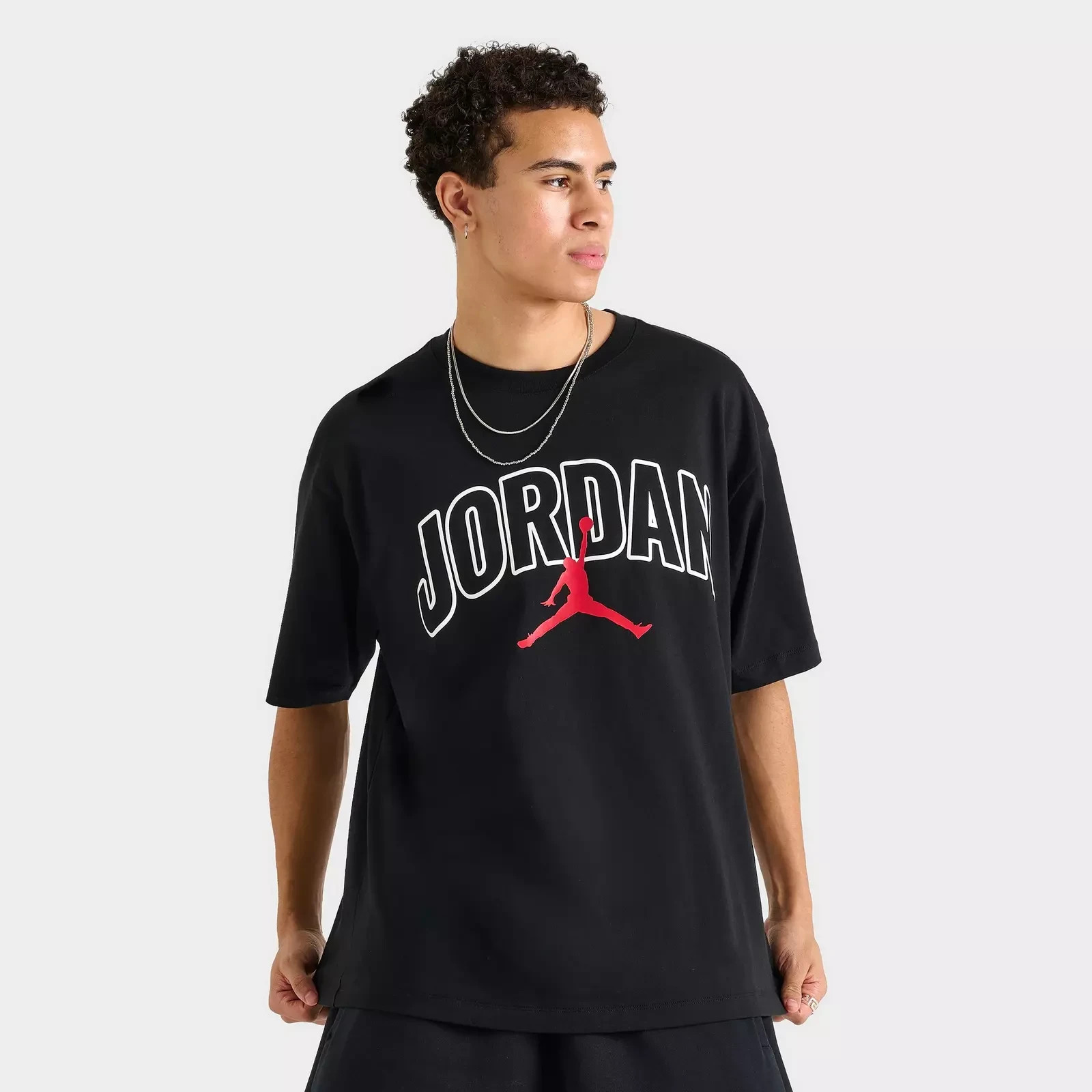 Air Jordan Brooklyn Arch Logo Mens T-Shirt Black Red Medium NWT