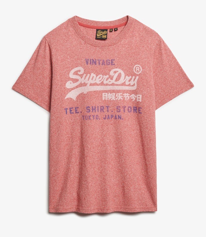 Superdry T-Shirt Short Sleeve Crew Neck Top VL Classic Relaxed Tee Blue Grey Red