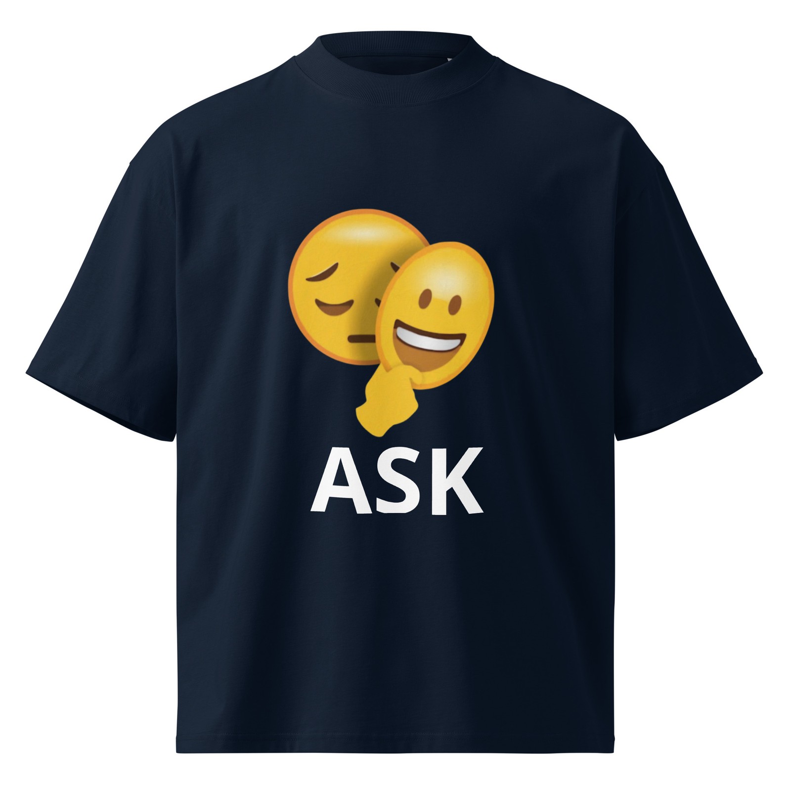 Unisex organic oversized high neck t-shirt