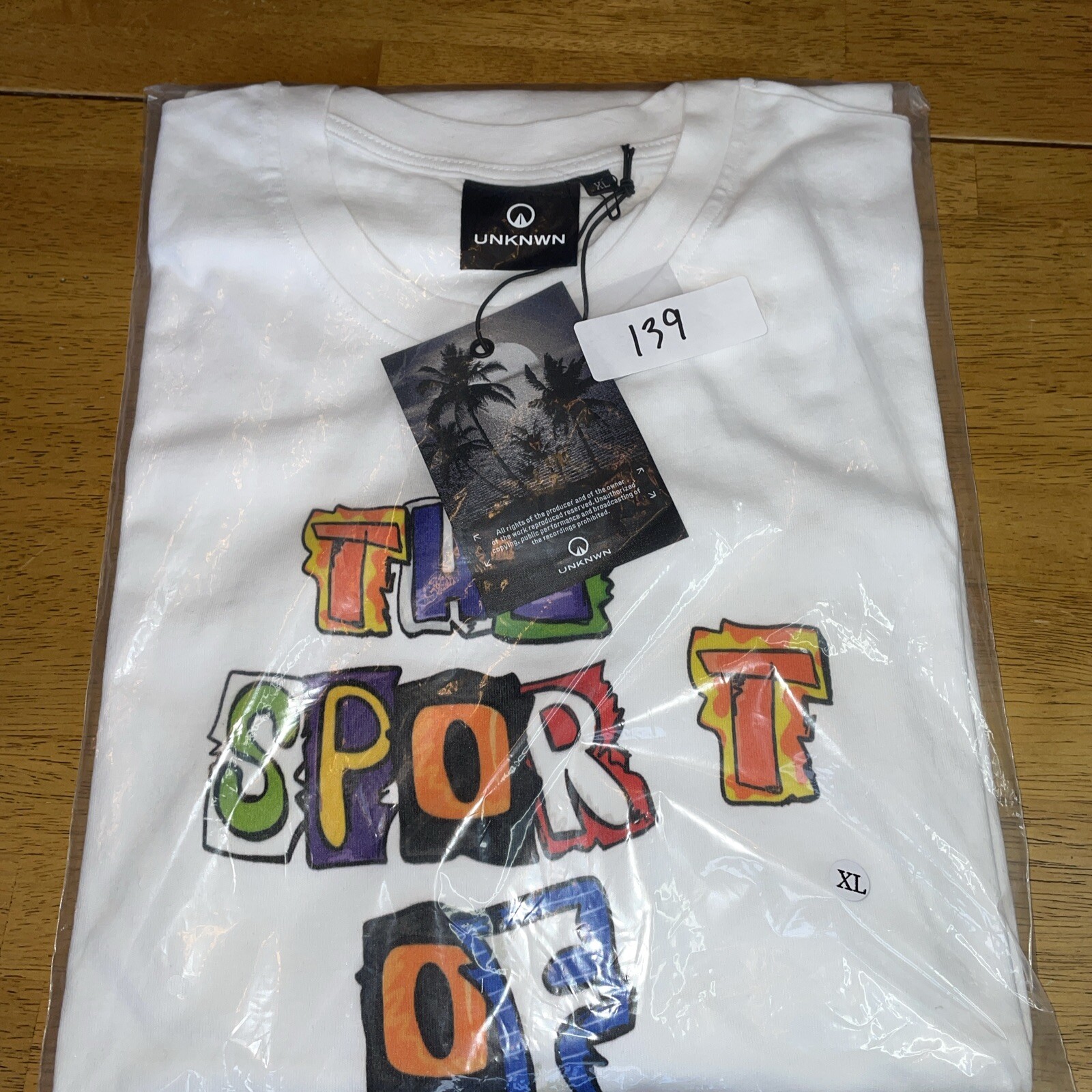 UNKNWN Graphic Tee White The Sport of Fashion NWT $50 Retail Sz XL