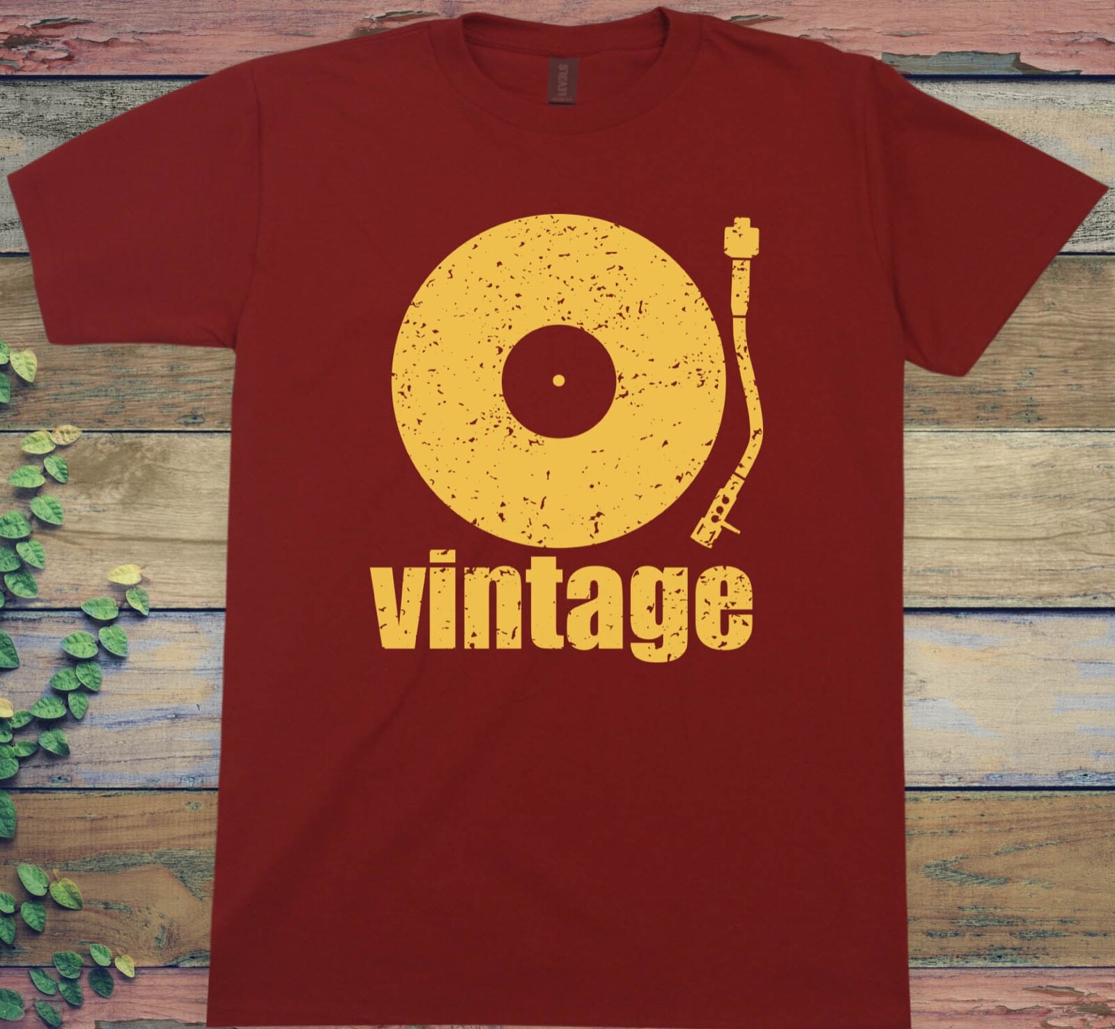 VINTAGE VINYL T SHIRT DJ MUSIC CLASSIC RECORD COLLECTOR TECHNICS 1200 TURNTABLE