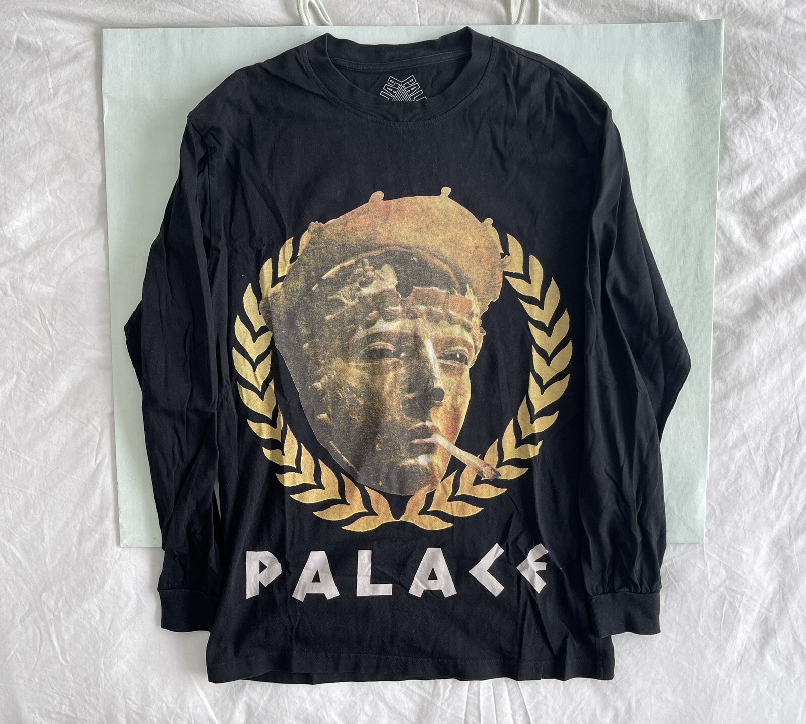 Palace Greek God Smoking Long Sleeve T Shirt Sz M 100 % Authentic