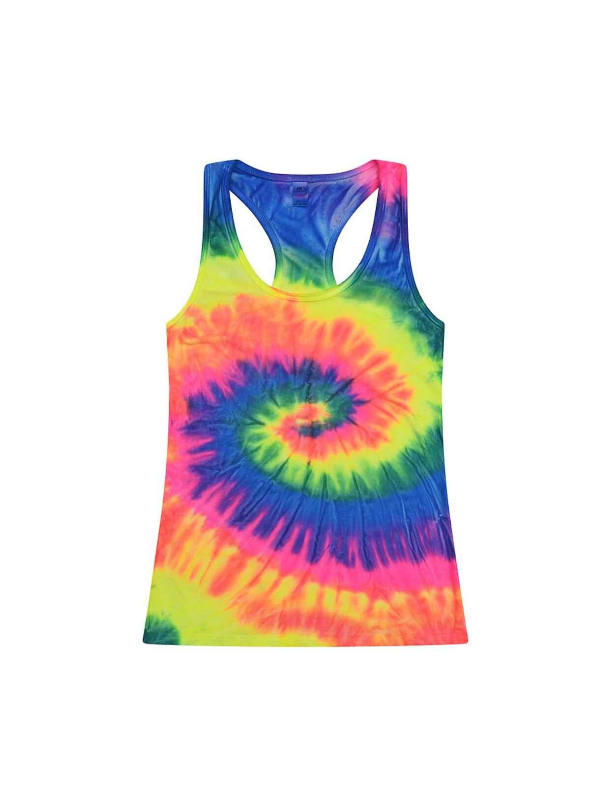 Multi-Color Tie Dye Racerback Tank Top Sleeveless T-Shirt Adult XS -XXL Cotton
