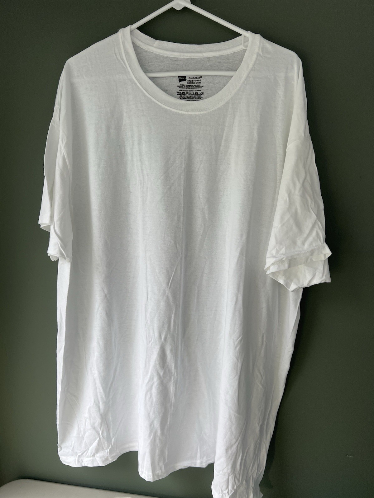 Basic White Short Sleeve T-Shirts Men’s 3XL Comfort soft, Set Of 3 One V Neck