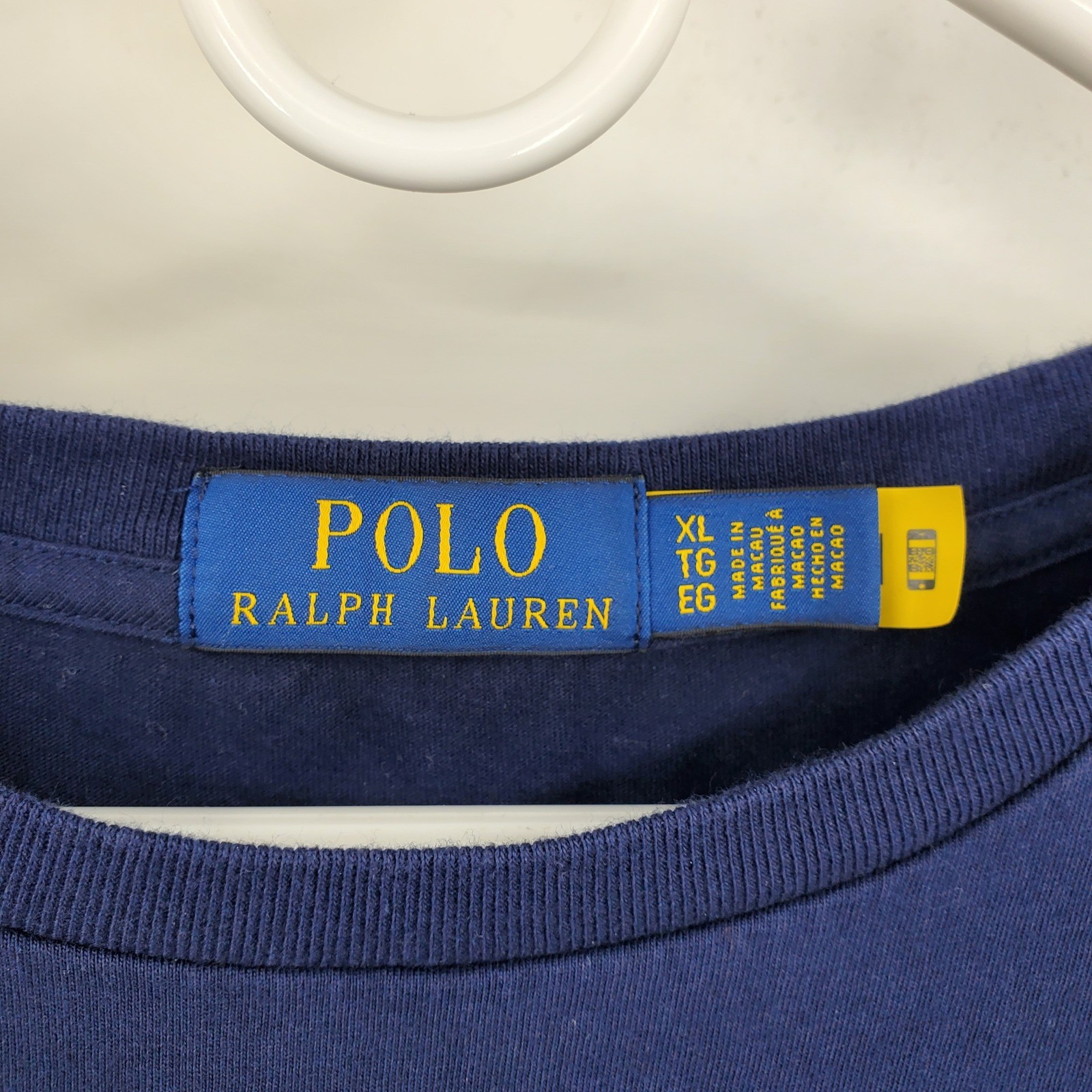 Polo Ralph Lauren Mens XL Navy Blue Paint Splatter Graphic Logo T-Shirt Cotton