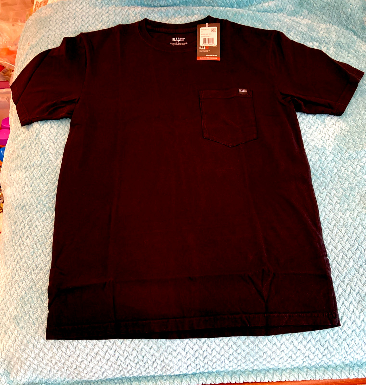 5.11 Tactical Mens Pocket Short Sleeve T-Shirt in Black Size SMALL