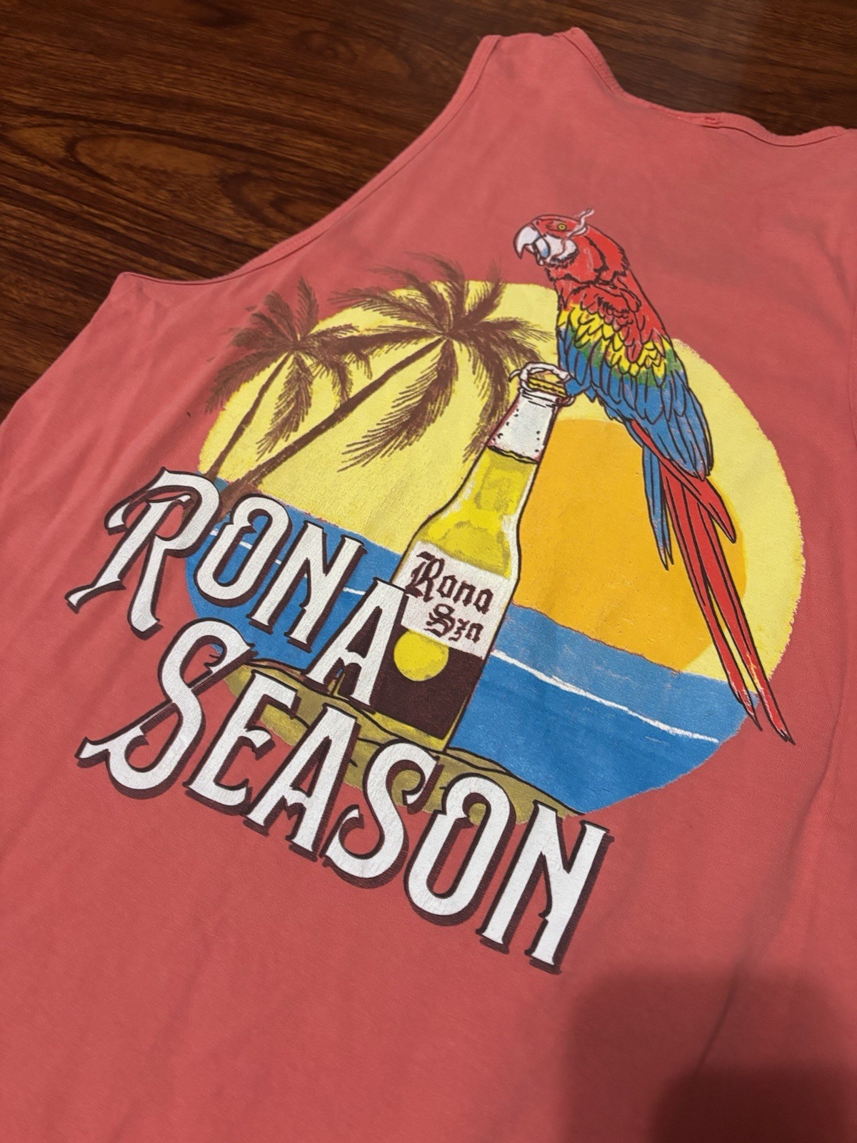 Full Send Men’s M Pink Parrot Graphic Print Scoop Neck Sleeveless Tank Top