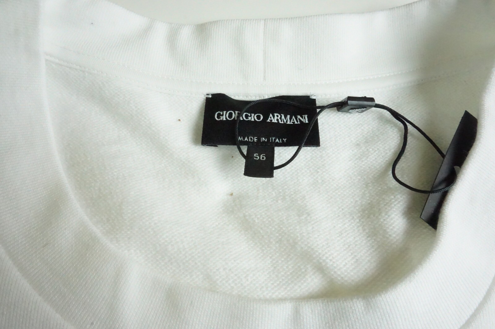 Giorgio Armani Black Label White Red Logo THICK Cotton Blend T Shirt Sz 56 NEW