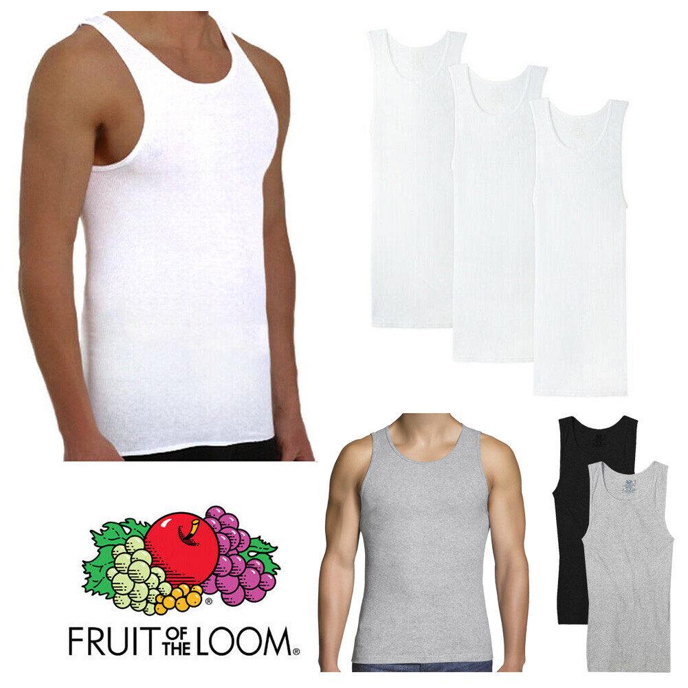 Fruit Of The Loom Men’s Multi Pack Tank Top Tag-Free Cotton Athletic A-Shirts