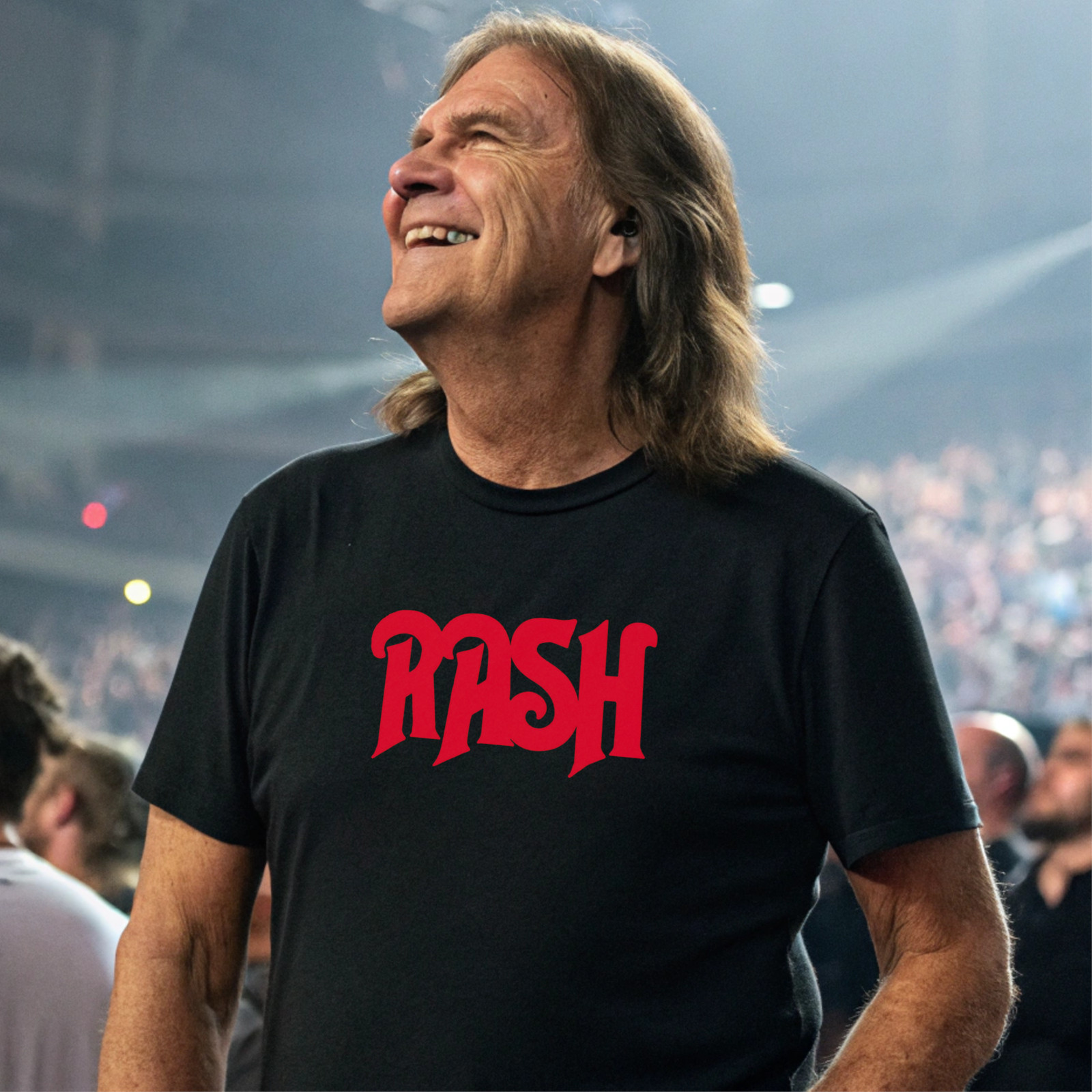 RASH Rush Geddy Lee Black T-Shirt – Soft modern fit Retro Rock tee Size S-2XL