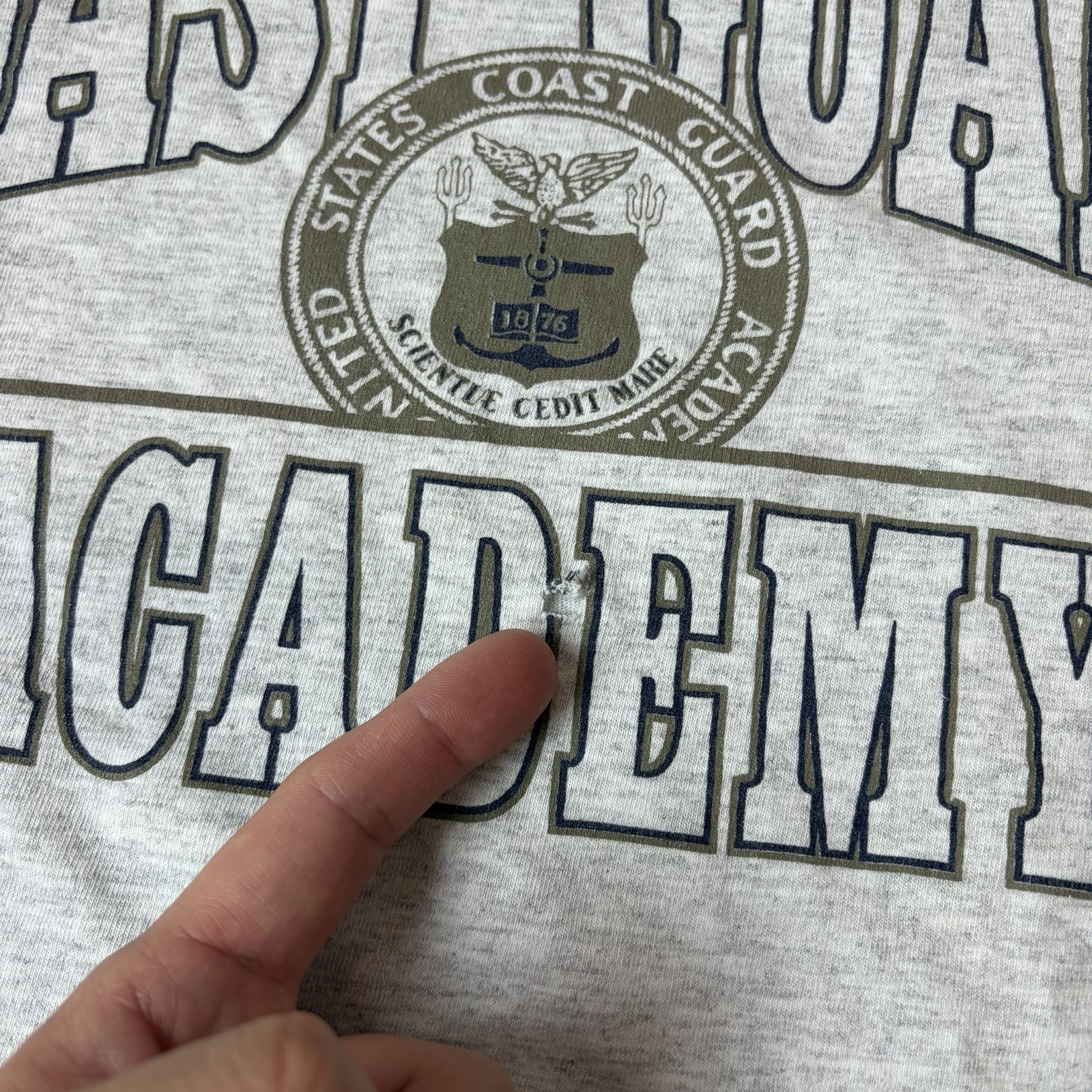 Vintage United States Coast Guard Academy Crest Graphic T Shirt USA Military XL