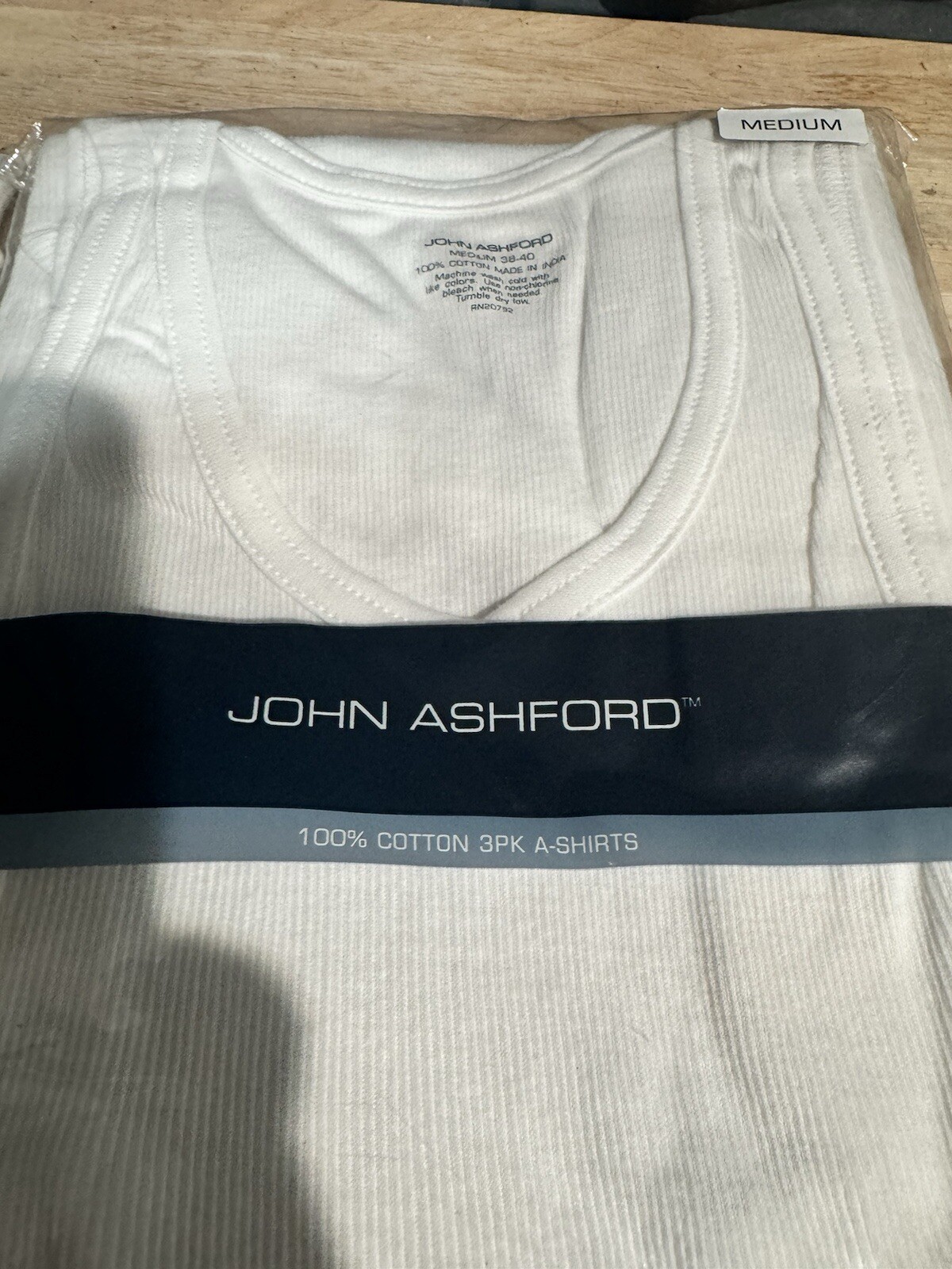 John Ashford 5 Total One Pack Opened A Shirts Wife Beater Rank