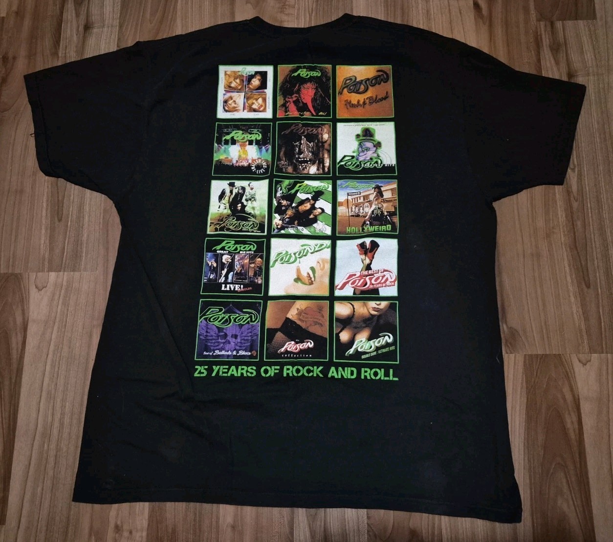 Poison 25 Anniversary Tour Shirt 25 YEARS OF ROCK AND ROLL 2011 Double Sided XL