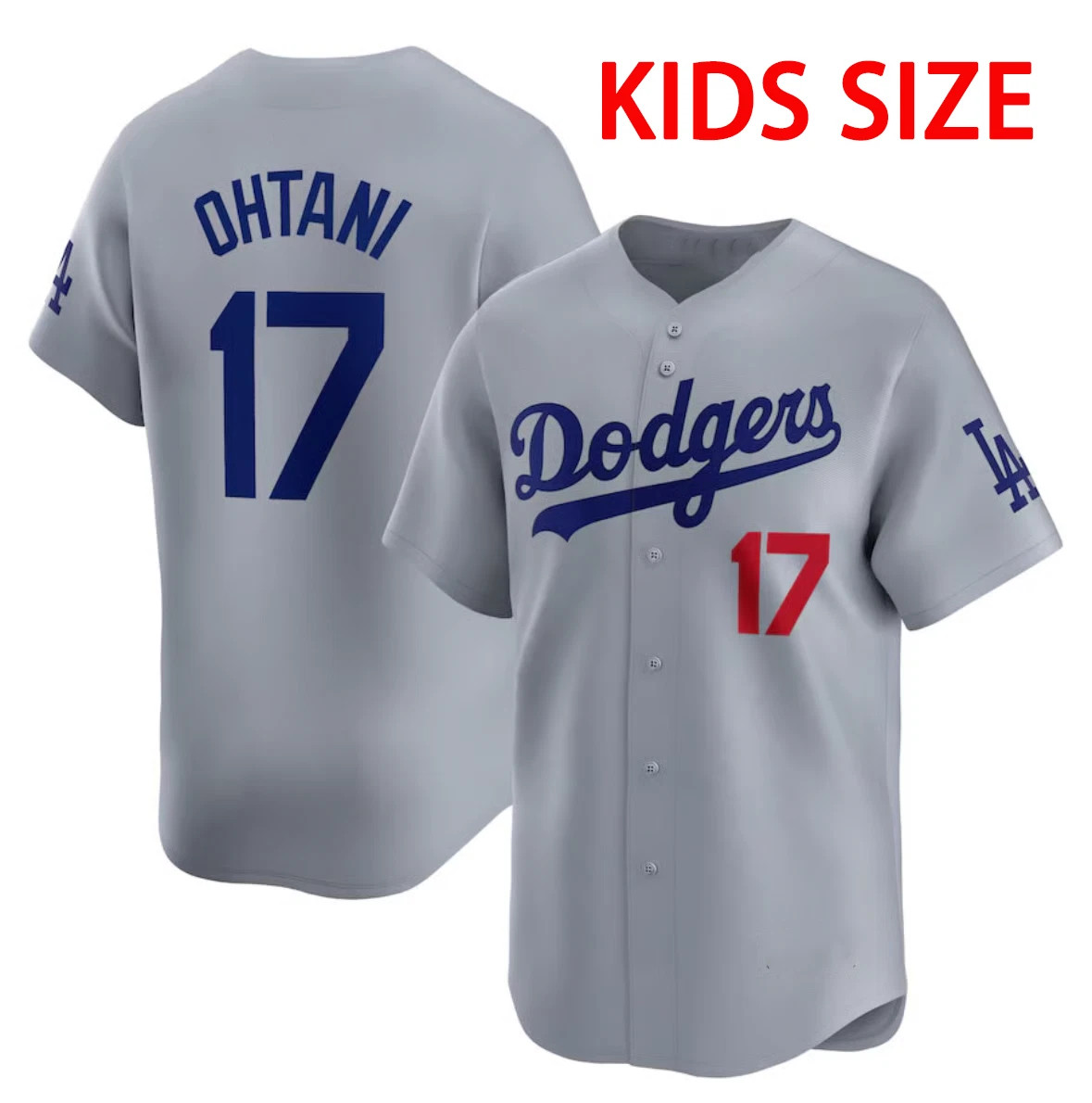 Shohei Ohtani Number #17 Grey Baseball Jersey 3D AOP for Kids Youth 1J0810