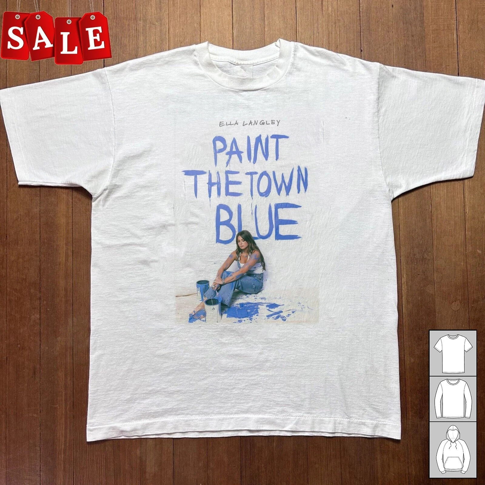 Hot Ella Langley – Paint The Town Blue Gift For Fans Unisex S-5XL Shirt S300
