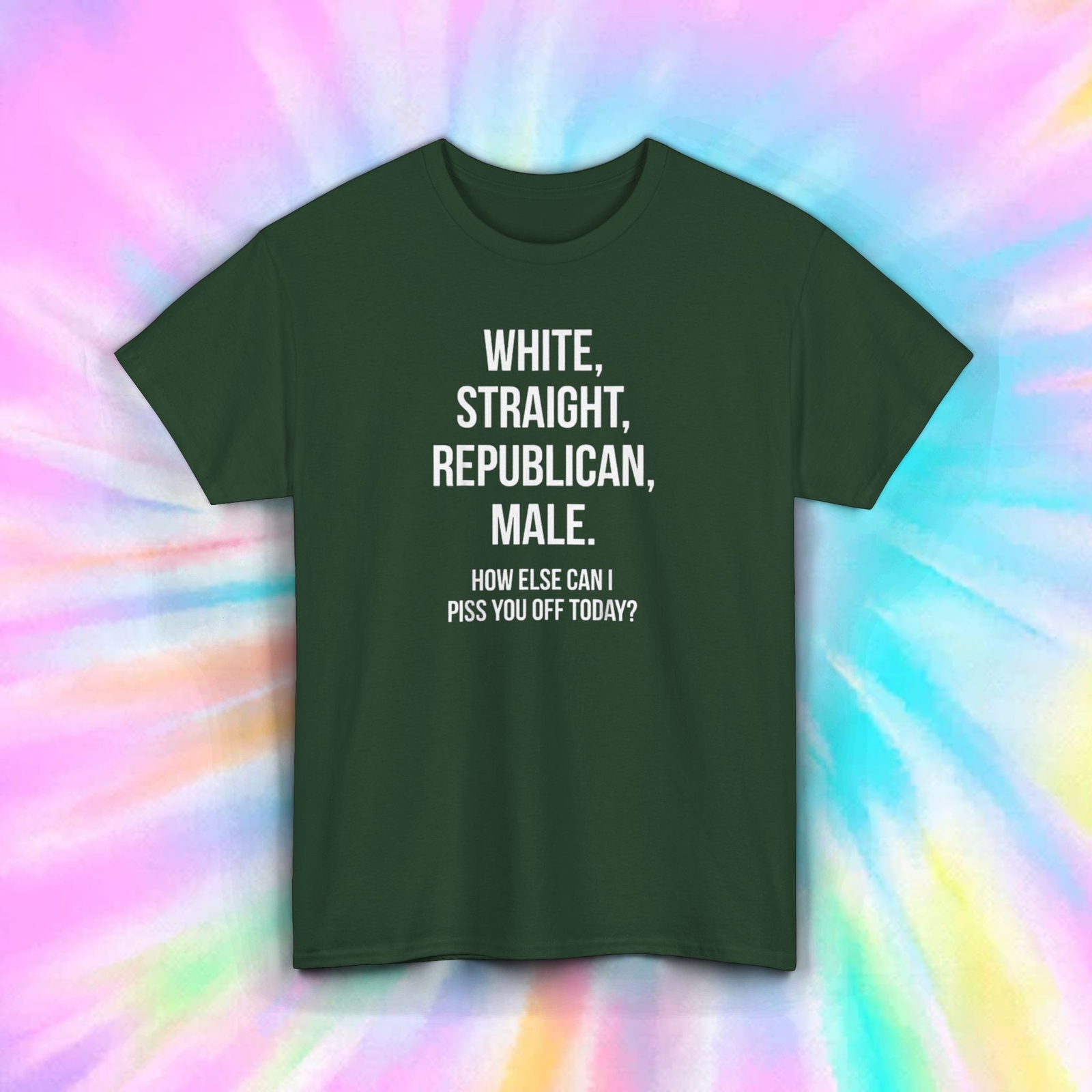 White Straight Republican Male T-Shirt S-5XL Conservative Political Tee