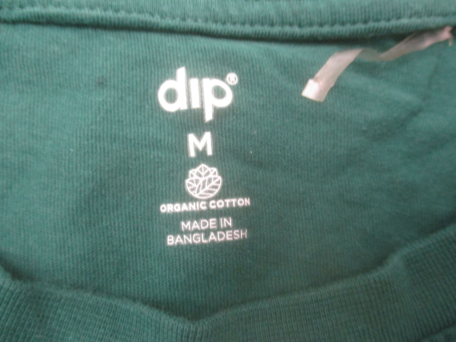 dip Size M Mens Green 100% Organic Cotton Short Sleeve Breathable T-Shirt 226