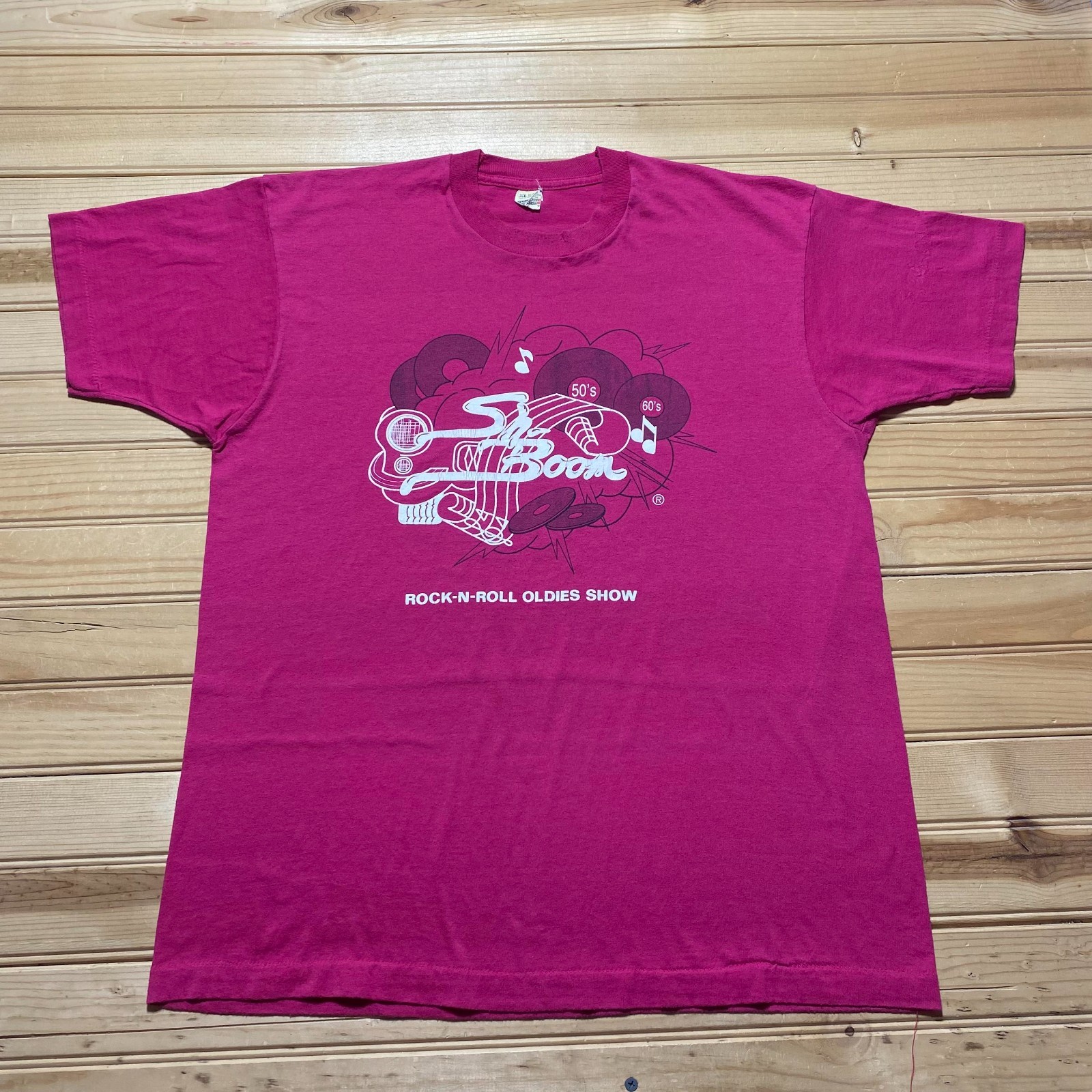Vintage 80s Sh Boom Rock N Roll Oldies Show Music Band Graphic T-Shirt USA – XL