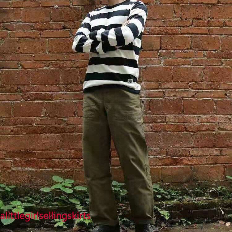 NON STOCK Men Prisoner Striped Long Sleeve T-Shirt Casual Cotton Crew Neck Shirt