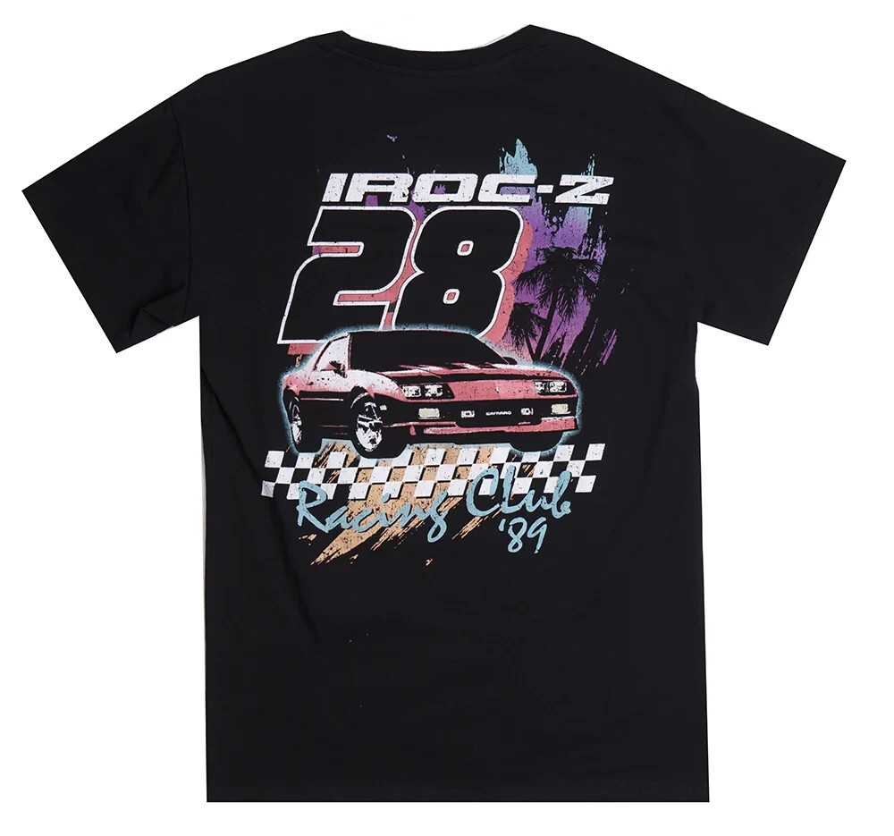 General Motors Chevy Bow Tie IROC-Z Camaro Short Sleeve Black T-Shirt