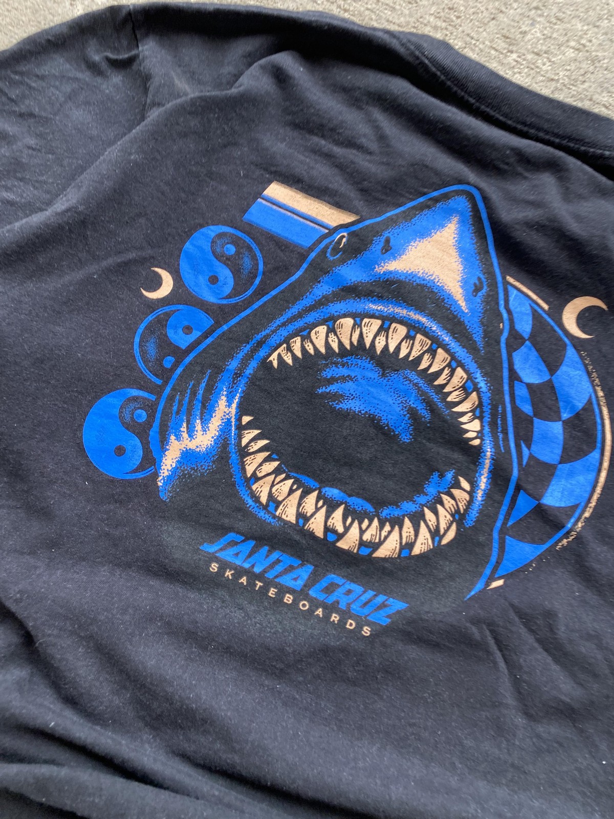 Santa Cruz Skateboards Shirt Mens Large Black Logan Shark Graphic Tee T-Shirt