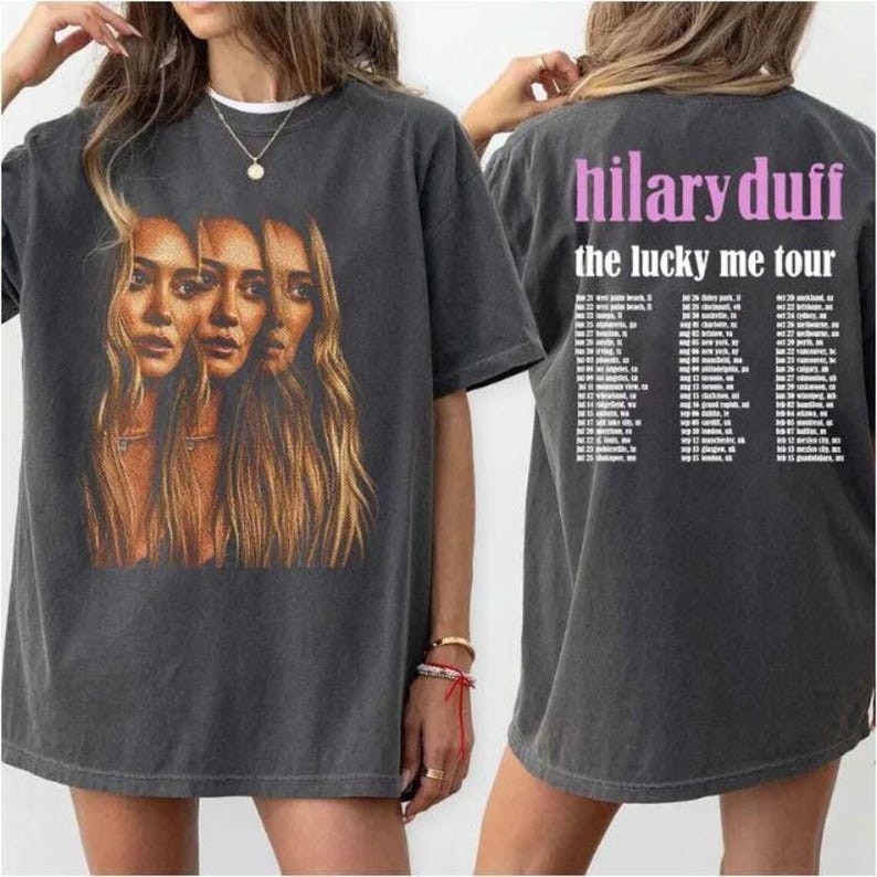 Hilary Duff Lucky Me Tour 2026 Shirt, Vintage Hilary Duff Graphic Tee, Pop Music