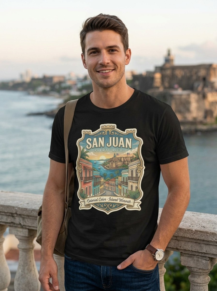 San Juan Puerto Rico Colonial Graphic T-Shirt Unisex Travel Tee