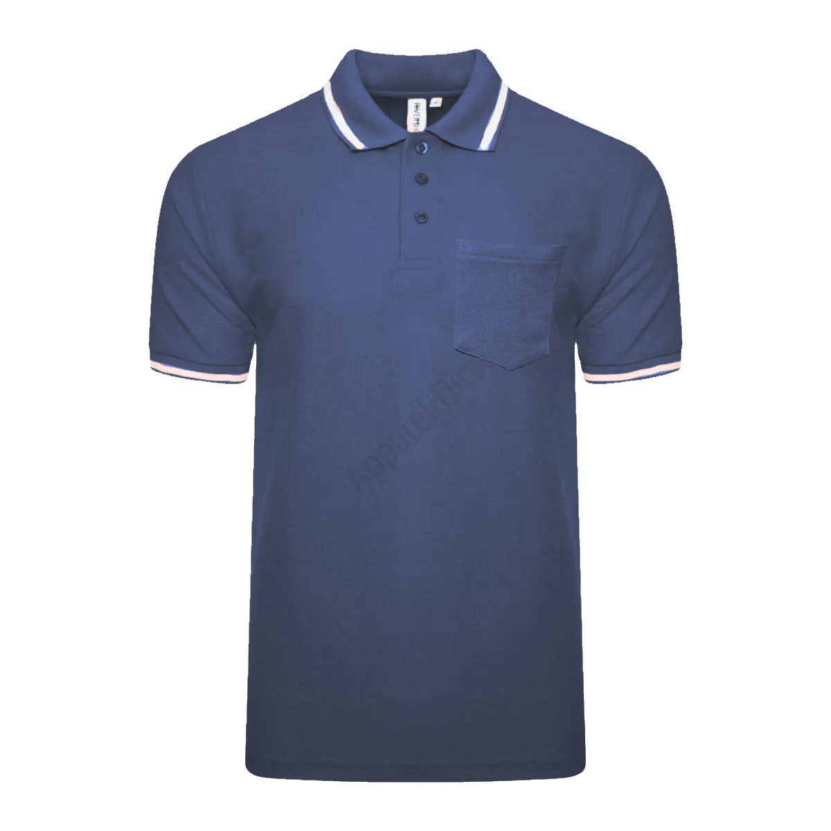Men’s Polo Short Sleeve Pique Plain Single Tipping Chest Pocket Casual Tee Top
