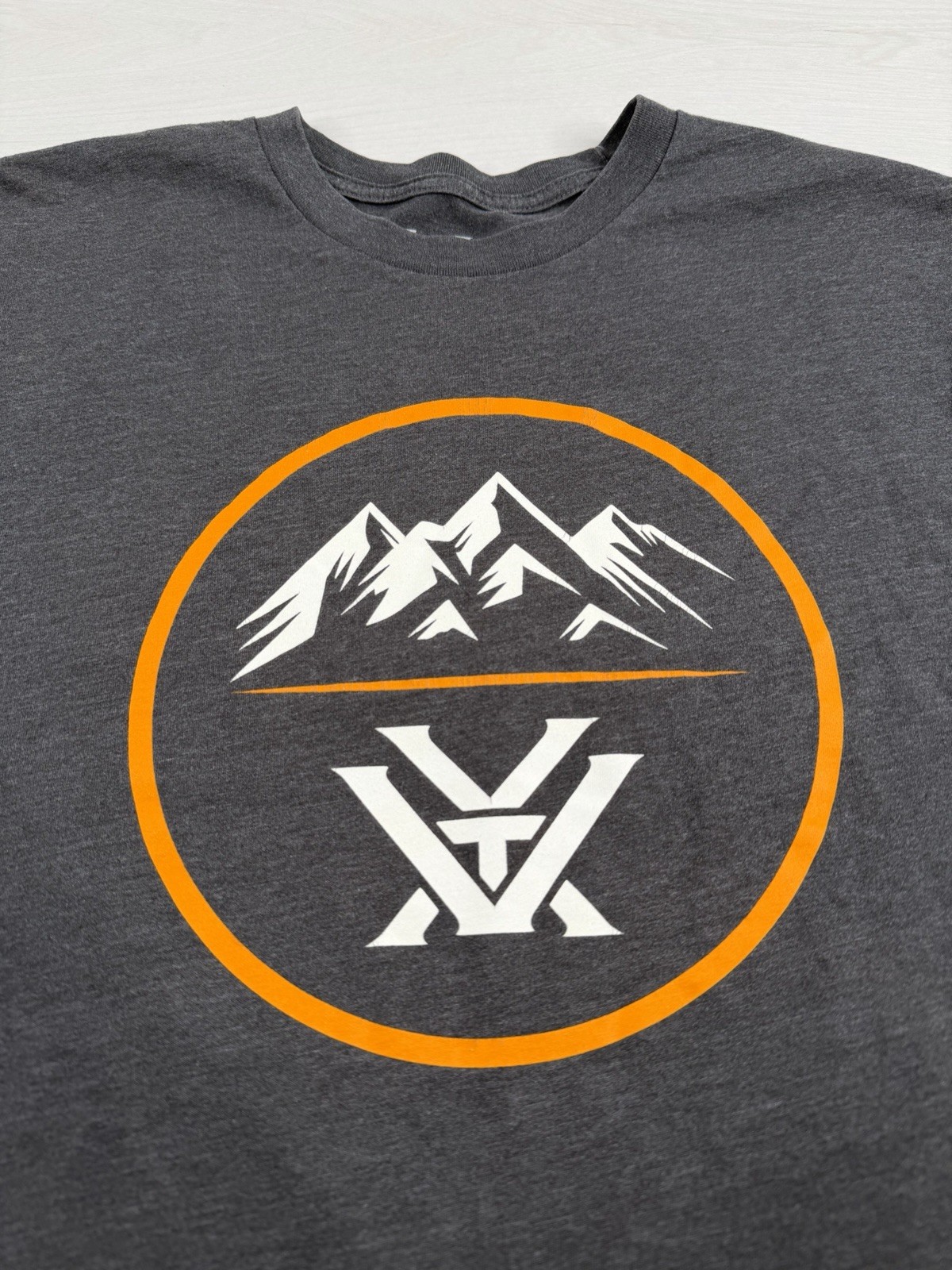 Vortex Optics Shirt Gray Graphic Print Stretch Mountain Outdoor Hunting Mens M