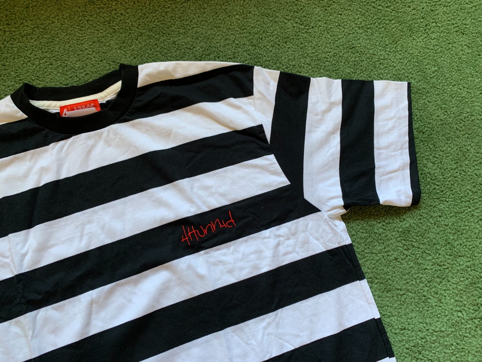MEN’S YG 4HUNNID 400 STAY BRAZY WHITE BLACK STRIPED TEE T-SHIRT SIZE 2XL NEW