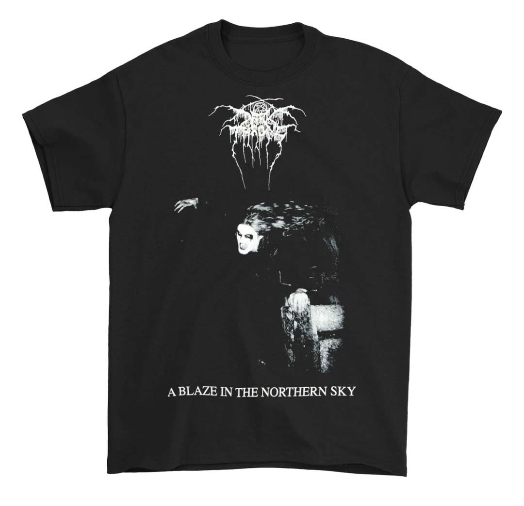 New Darkthrone Blaze In The Northern Sky Black Metal Band T-Shirt badhabitmerch