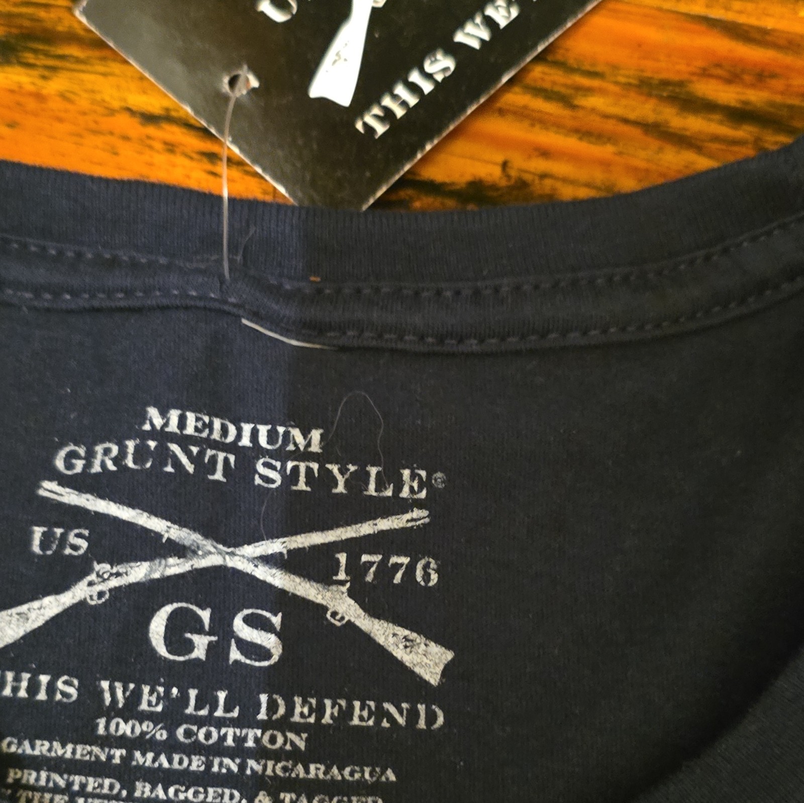 Grunt Style Men’s Navy This We’ll Defend Graphic Crew Neck Cotton Tee M