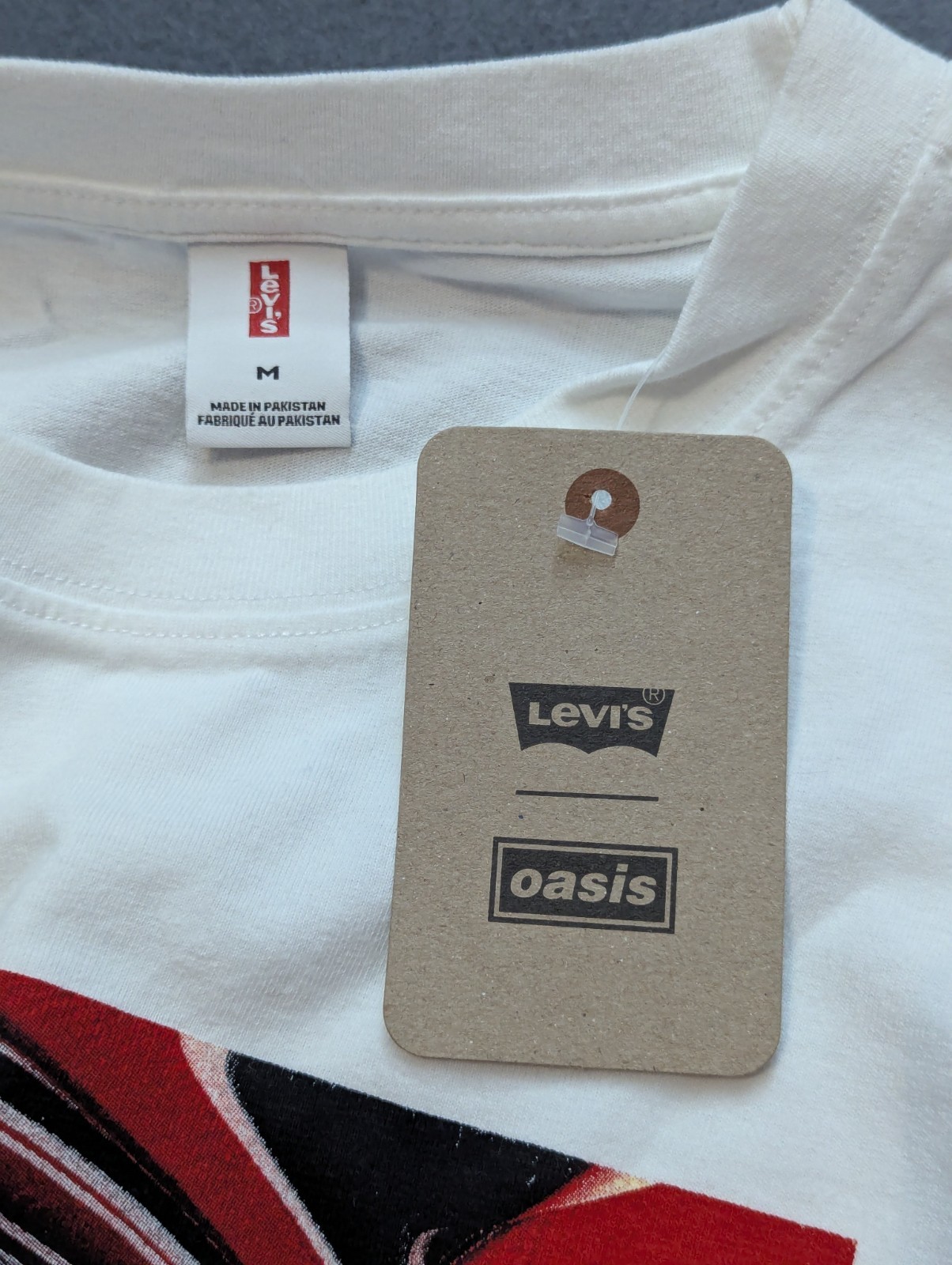 Levi’s oasis Union Jack Logo Band Shirt Mens M White