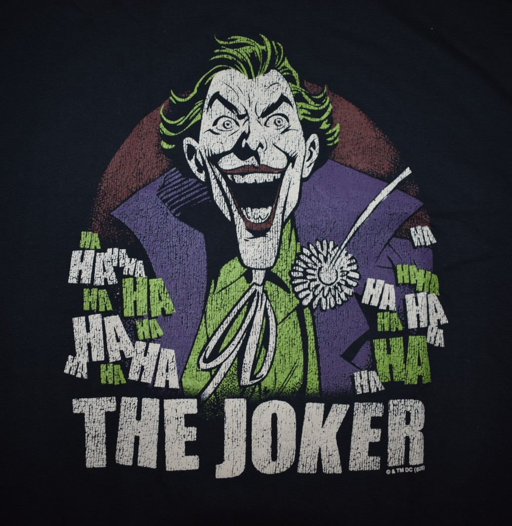 Batman Mens Joker Ha Ha Distressed Print Comics Black Shirt New S-2XL