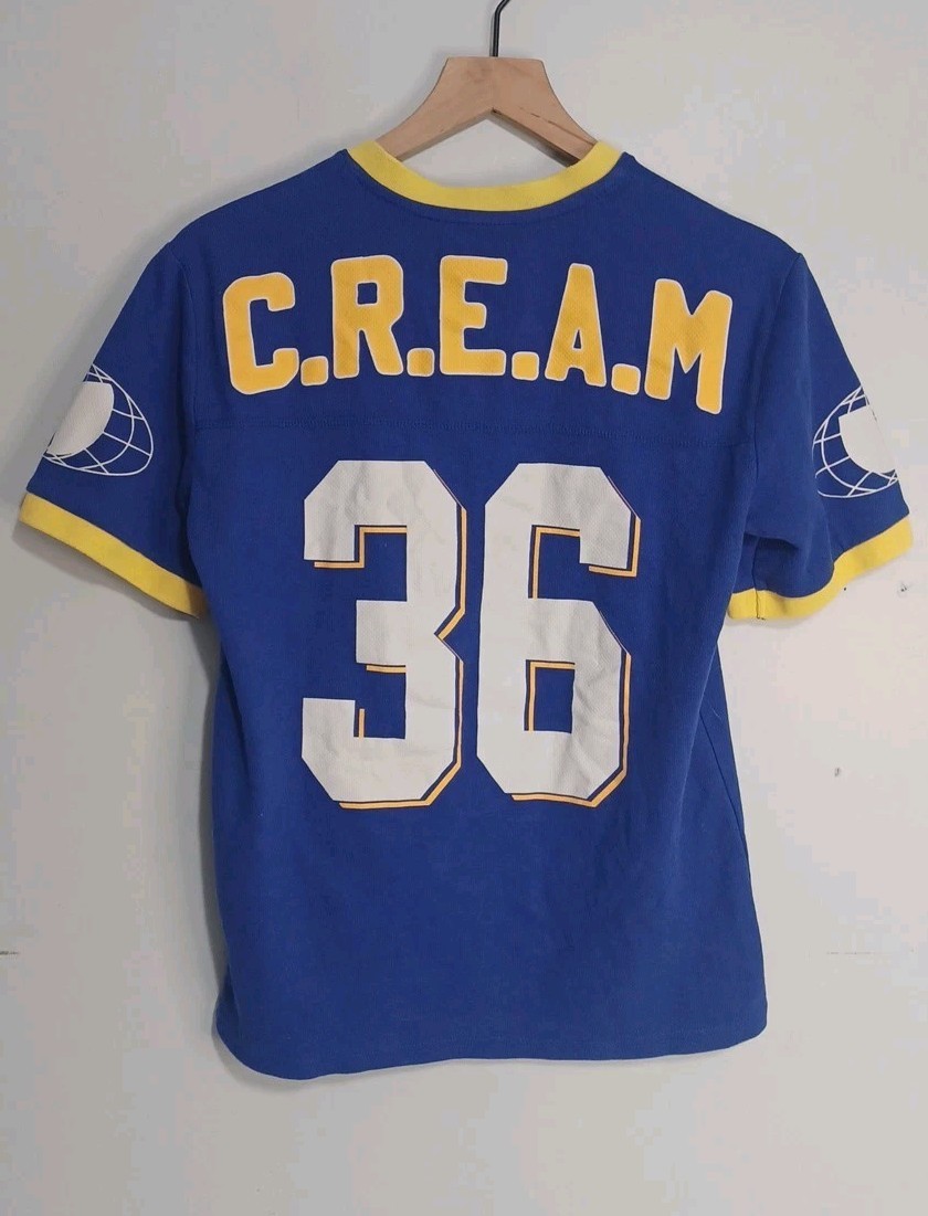 Wu-Tang Clan Jersey Shirt Men’s Sz S Hip Hop Streetwear Blue Yellow CREAM #36 L7