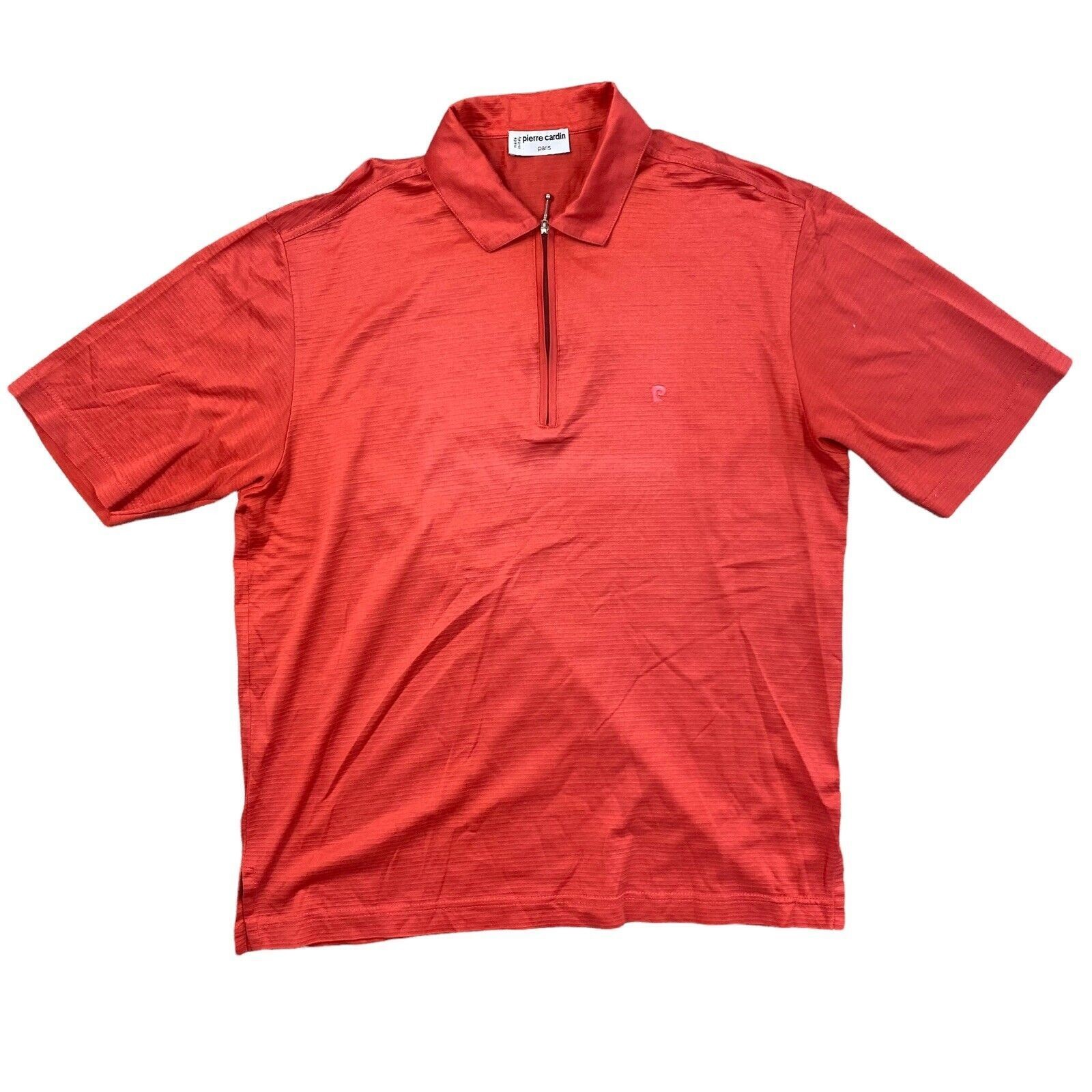Pierre Cardin Red T-Shirt Collared Made In Italy Lightweight Mens Large