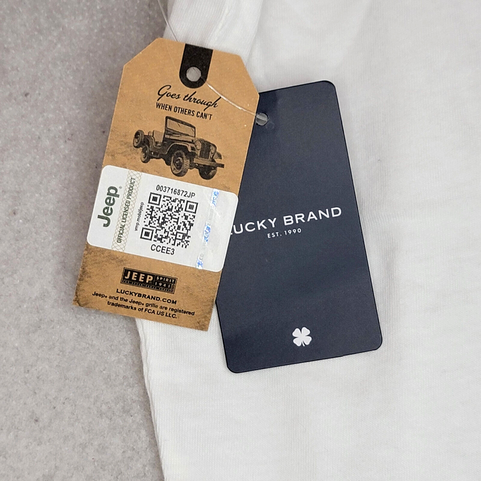 Lucky Brand JEEP SHIRT ADULT MENS EXTRA LARGE XL WHITE 1941 VINTAGE Willys NWT
