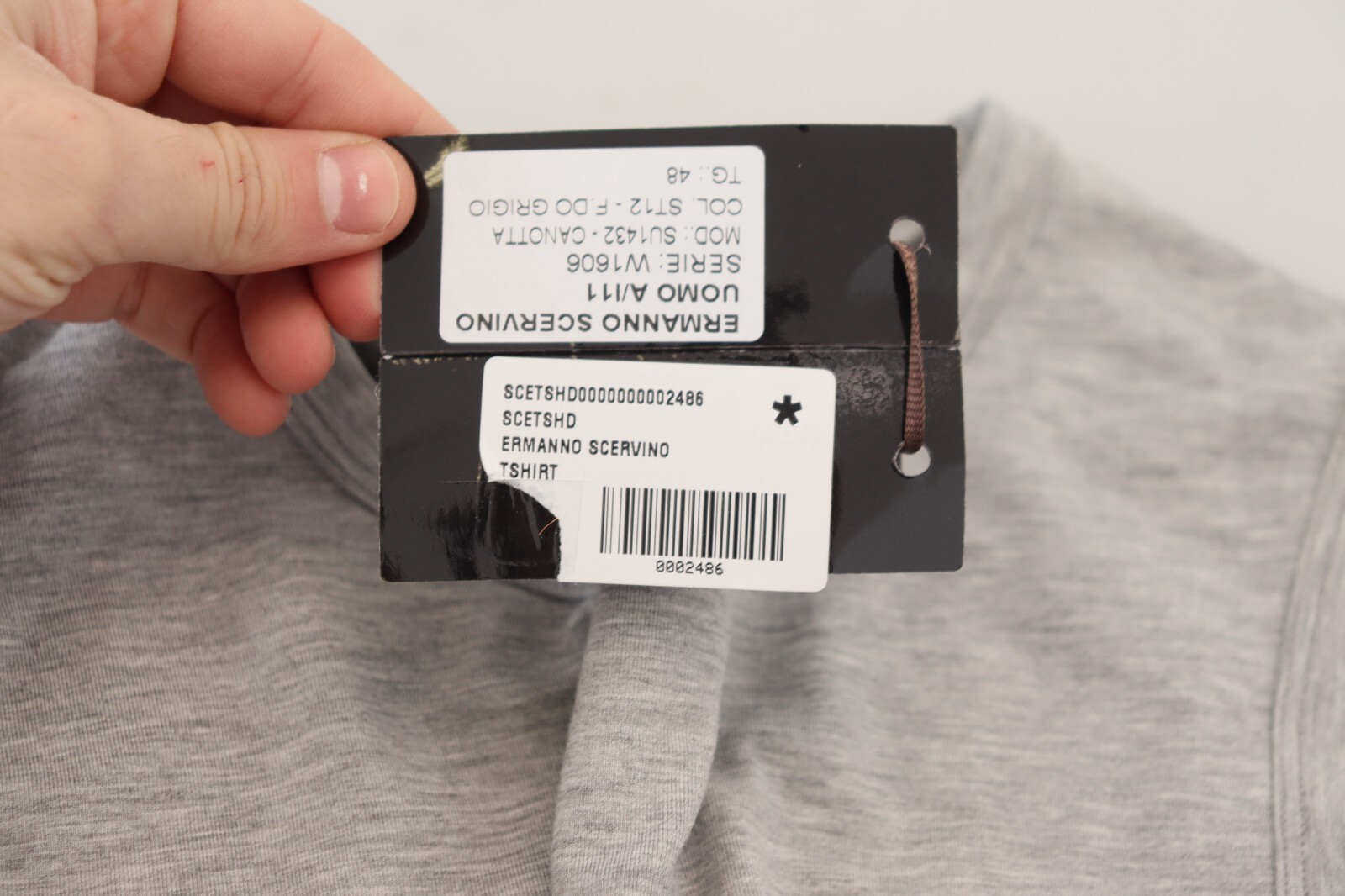 ERMANNO SCERVINO T-shirt Grey Sleeveless Men Pullover IT48/US38/M RRP 150usd