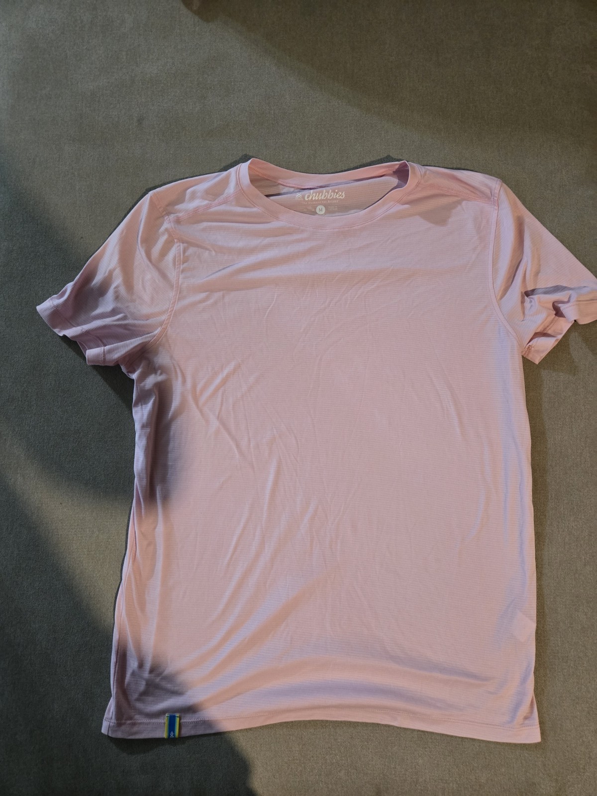 Chubbies Tshirt M Pink Performance Microstripe Short Sleeve Active Top