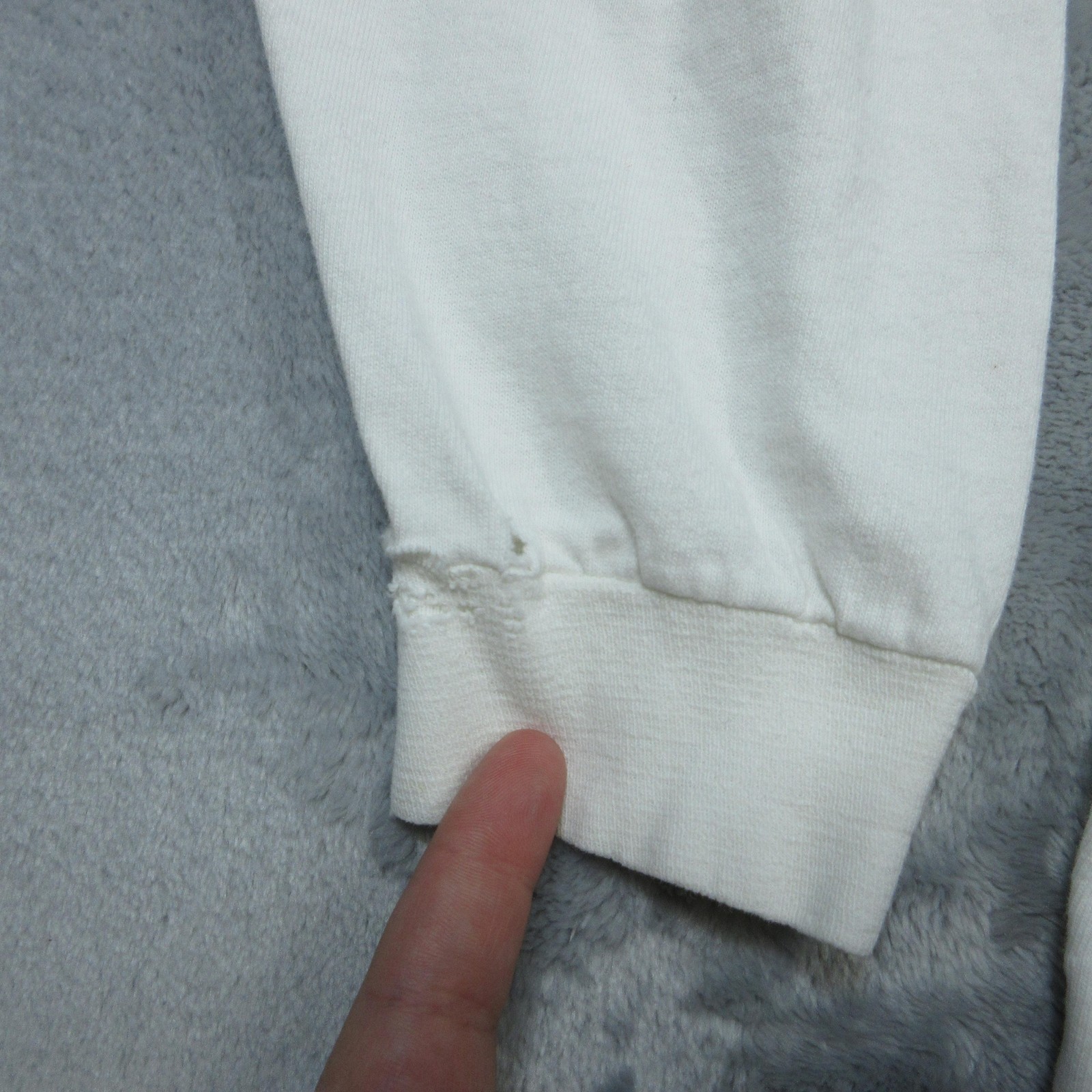 Vintage Fruit of the Loom Shirt Men XL White Mock Neck Long Sleeve USA 90s Thras